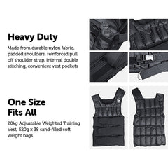 20Kg Adjustable Weighted Training Vest