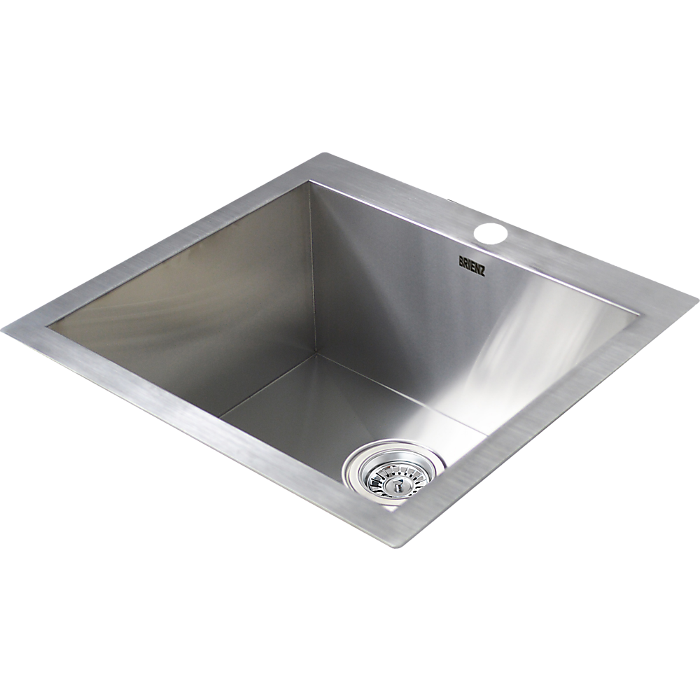 530x505mm Handmade Stainless Steel Topmount Kitchen Laundry Sink with Waste