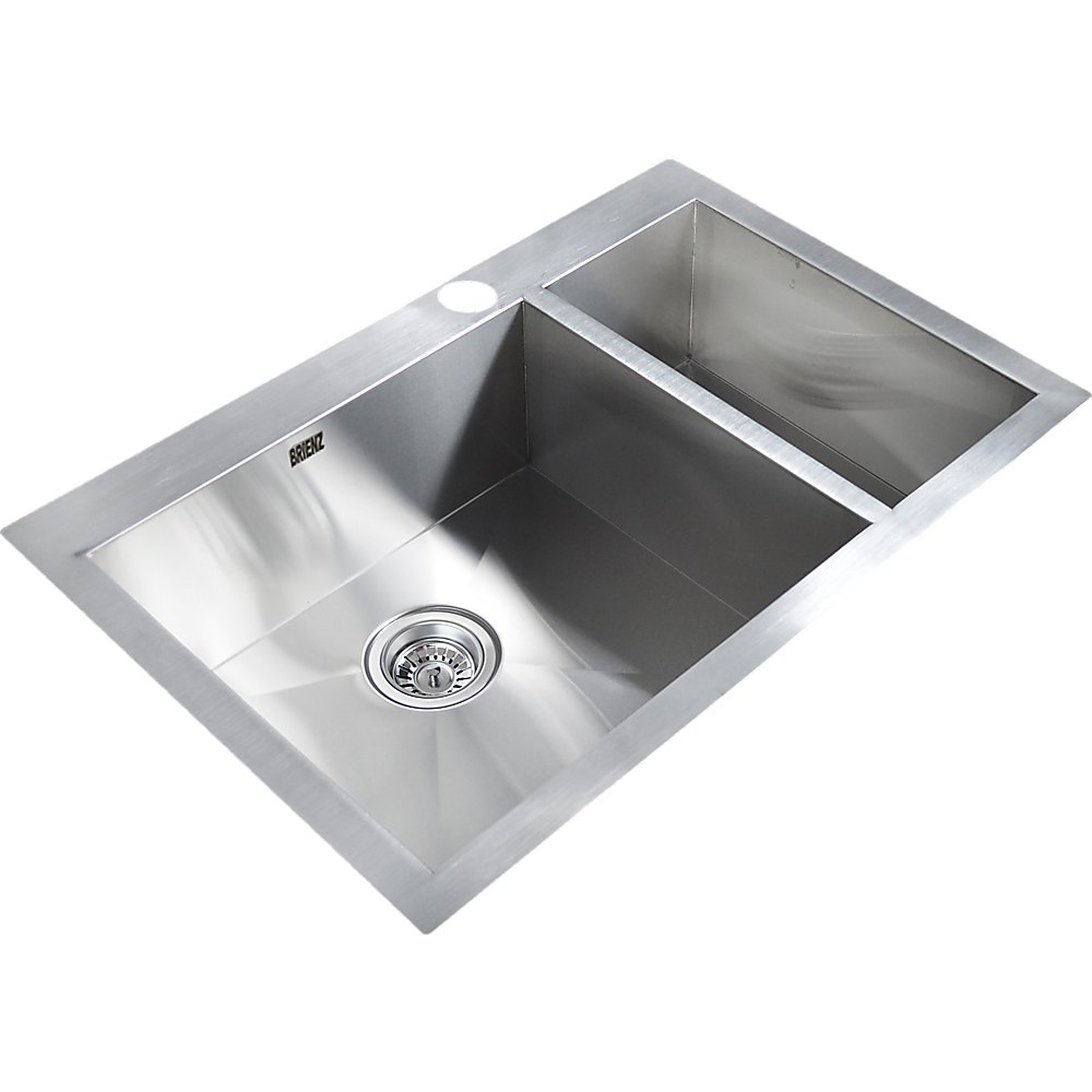 745x470mm Handmade Stainless Steel Topmount Kitchen Sink with Waste