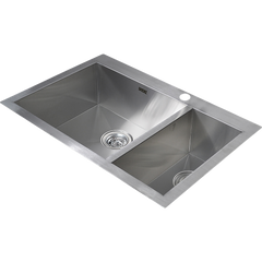 745x470mm Handmade Stainless Steel Topmount Kitchen Sink with Waste