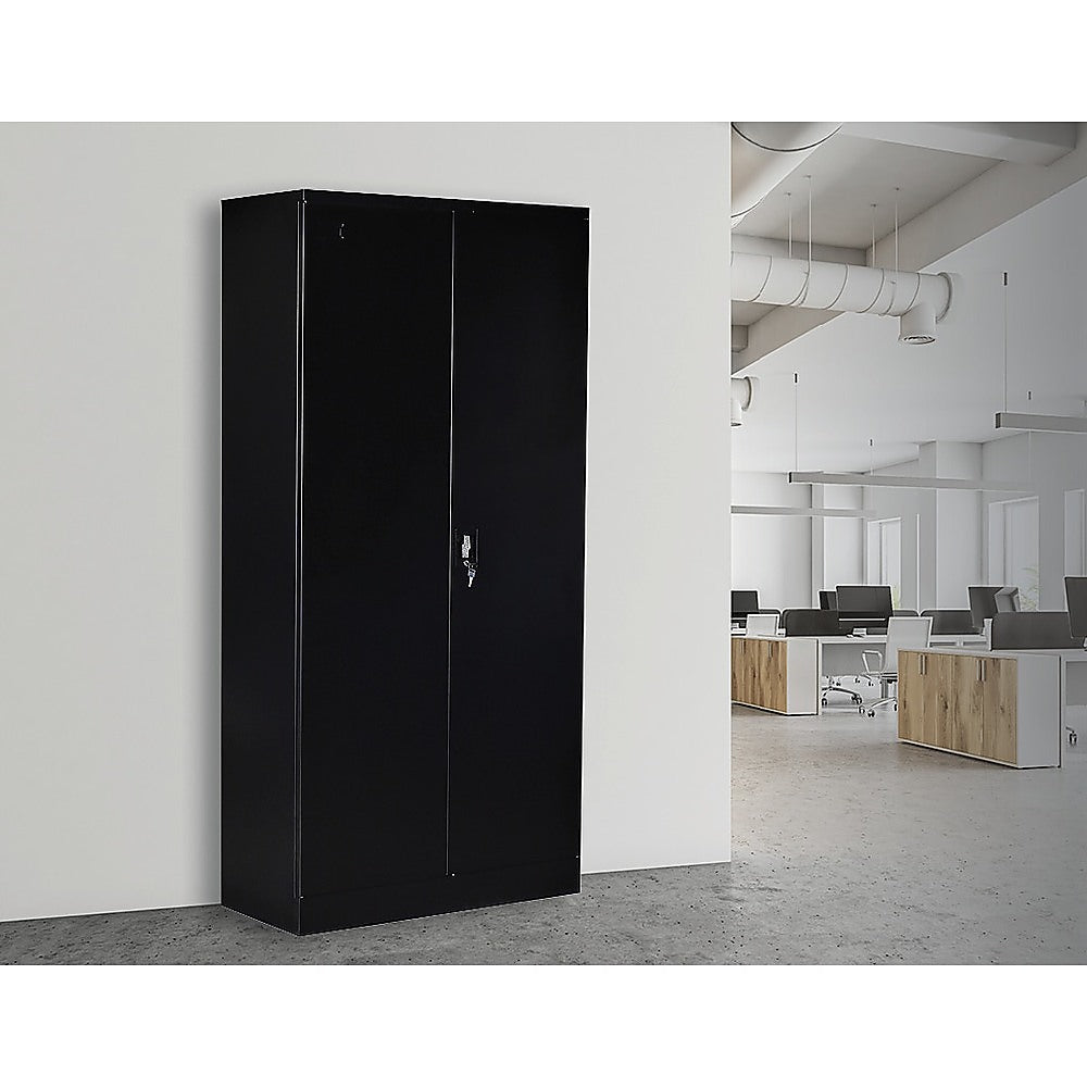 Two-Door Shelf Office Gym Filing Storage Locker Cabinet Safe