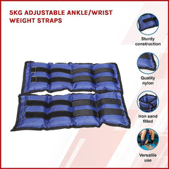 5kg Adjustable Ankle/Wrist Weight Straps