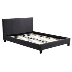 Double Linen Fabric Bed Frame Grey