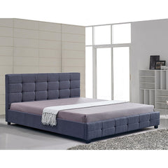 Linen Fabric King Deluxe Bed Frame Grey