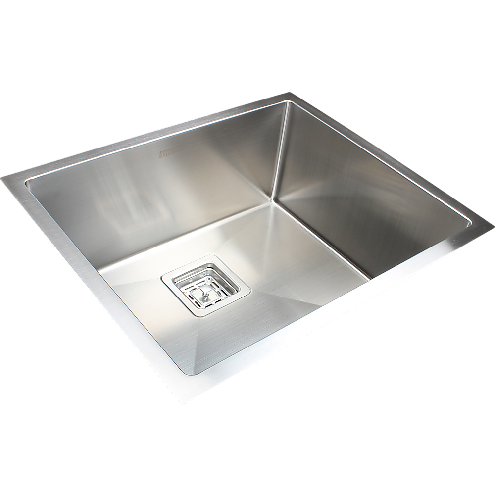 550x455mm Handmade 1.5mm Stainless Steel Undermount / Topmount Kitchen Sink with Square Waste