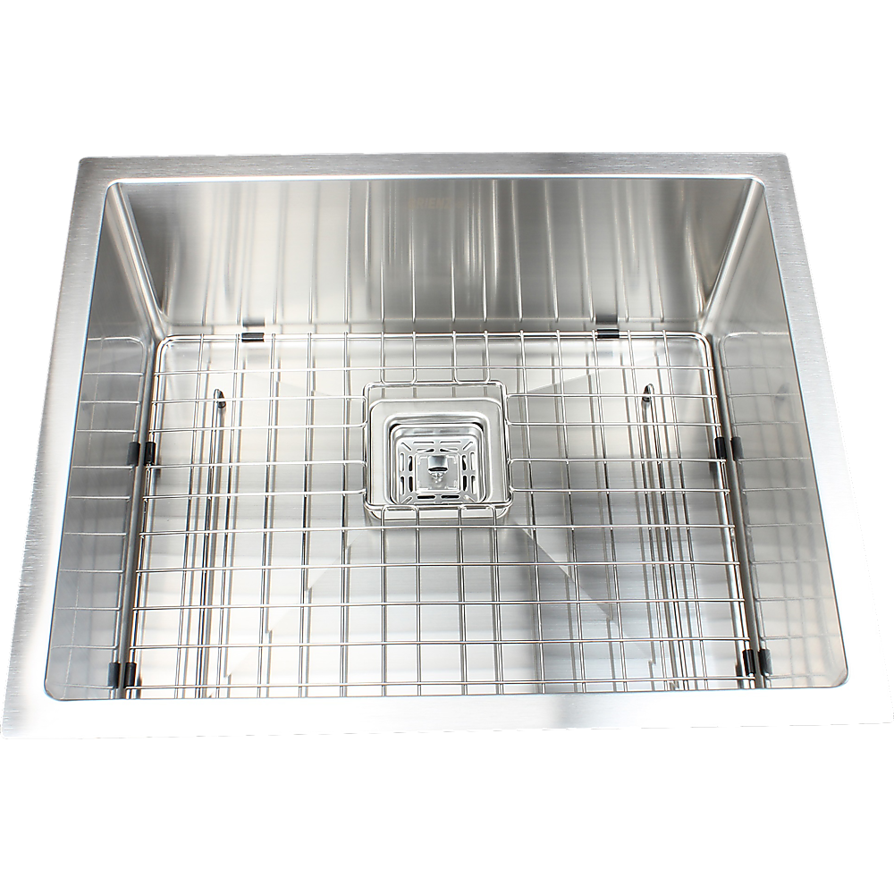 430x455mm Handmade 1.5mm Stainless Steel Undermount / Topmount Kitchen Sink with Square Waste