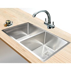 835x505mm Handmade 1.5mm Stainless Steel Undermount / Topmount Kitchen Sink with Square Waste