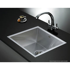 440x440mm Handmade Stainless Steel Undermount / Topmount Kitchen Laundry Sink with Waste