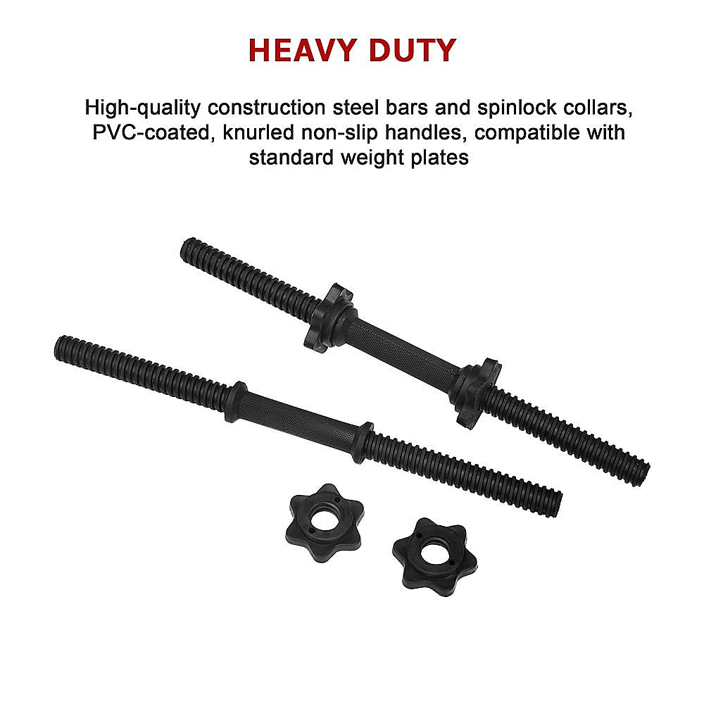 45cm - 1 Pair Dumbbell Bar 25mm Diameter - PVC Coated Dumbell Handle