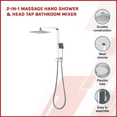 2-in-1 Massage Hand Shower & Head Tap Bathroom Mixer
