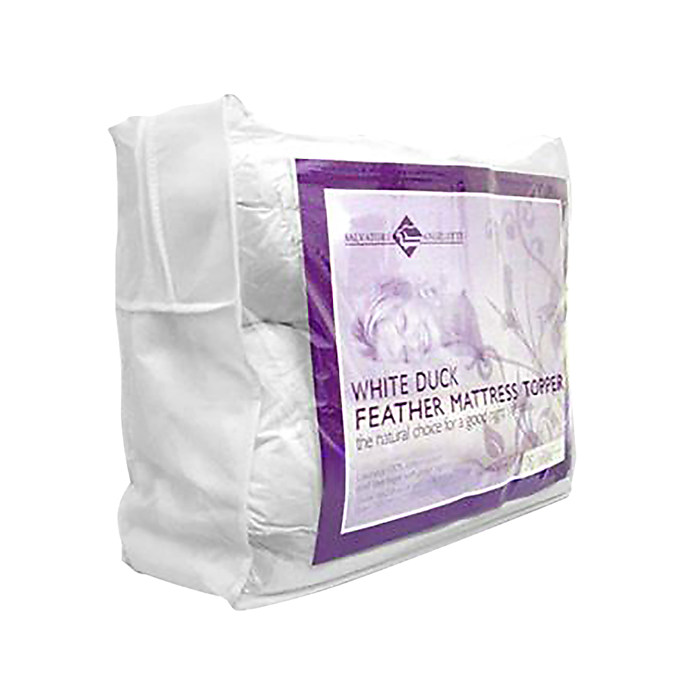 100% White Duck Feather Mattress Topper King Single