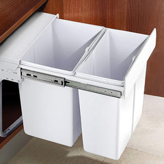 Pull Out Bin Kitchen Double Dual Slide Garbage Rubbish Waste 10L+20L