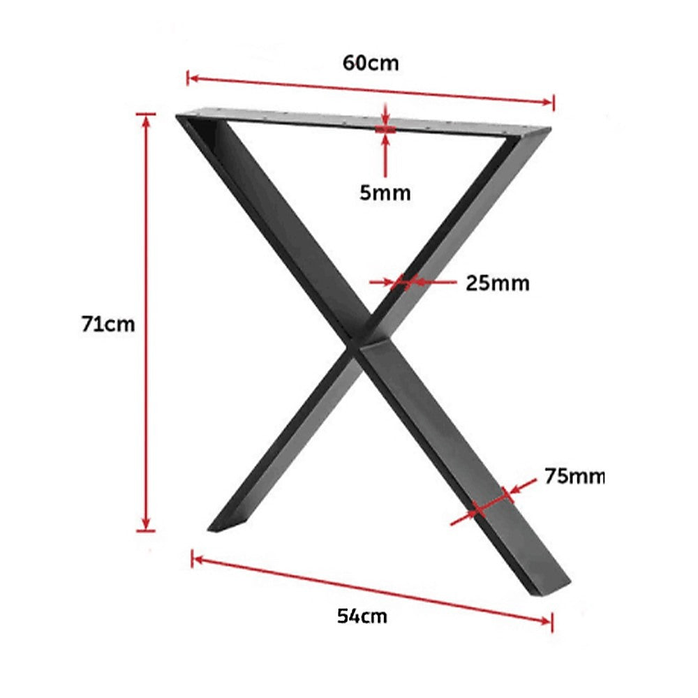 X Shaped Table Bench Desk Legs Retro Industrial Design Fully Welded