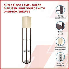 Shelf Floor Lamp - Shade Diffused Light Source with Open-Box Shelves