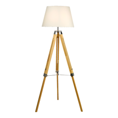 Modern Floor Lamp Wood Tripod Home Bedroom Reading Light 145cm