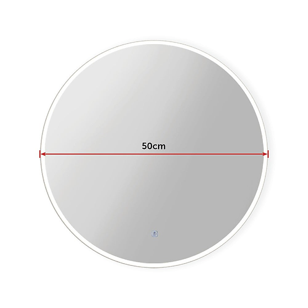 50cm LED Wall Mirror Bathroom Mirrors Light Decor Round