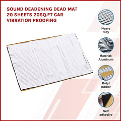 Sound Deadening Dead Mat 20 Sheets 20sq.ft Car Vibration Proofing