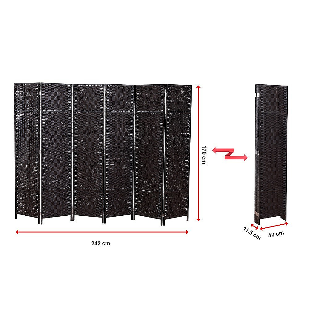 6 Panel Room Divider Screen Privacy Rattan Dividers Stand Fold