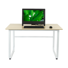 Wood & Steel Solid Computer Desk Home Office Furniture