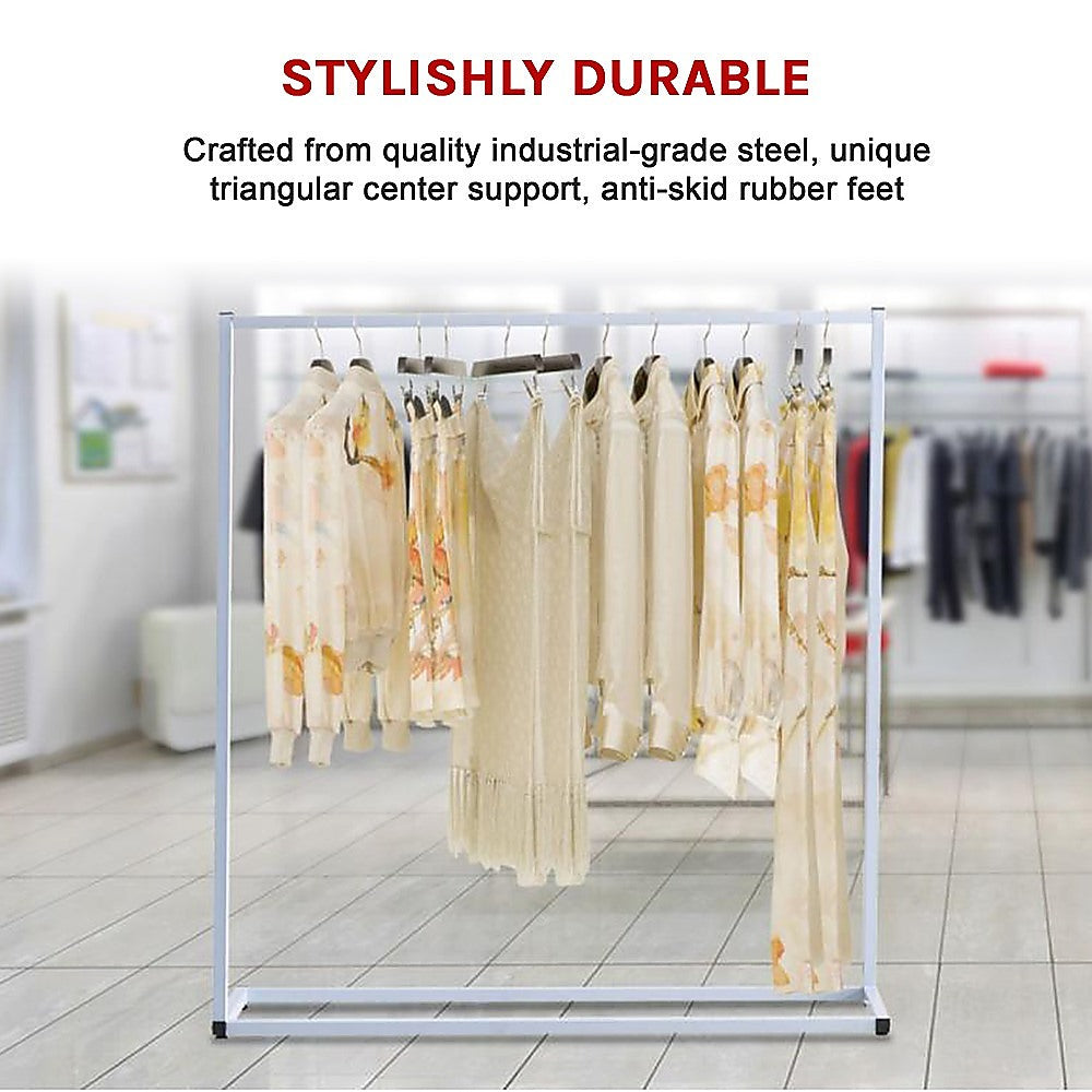 Commercial Clothing Garment Rack Retail Shop White