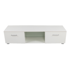 TV Cabinet Entertainment Unit Stand High Gloss Storage Shelf 140cm White