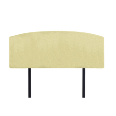 Linen Fabric Double Bed Curved Headboard Bedhead - Sulfur Yellow