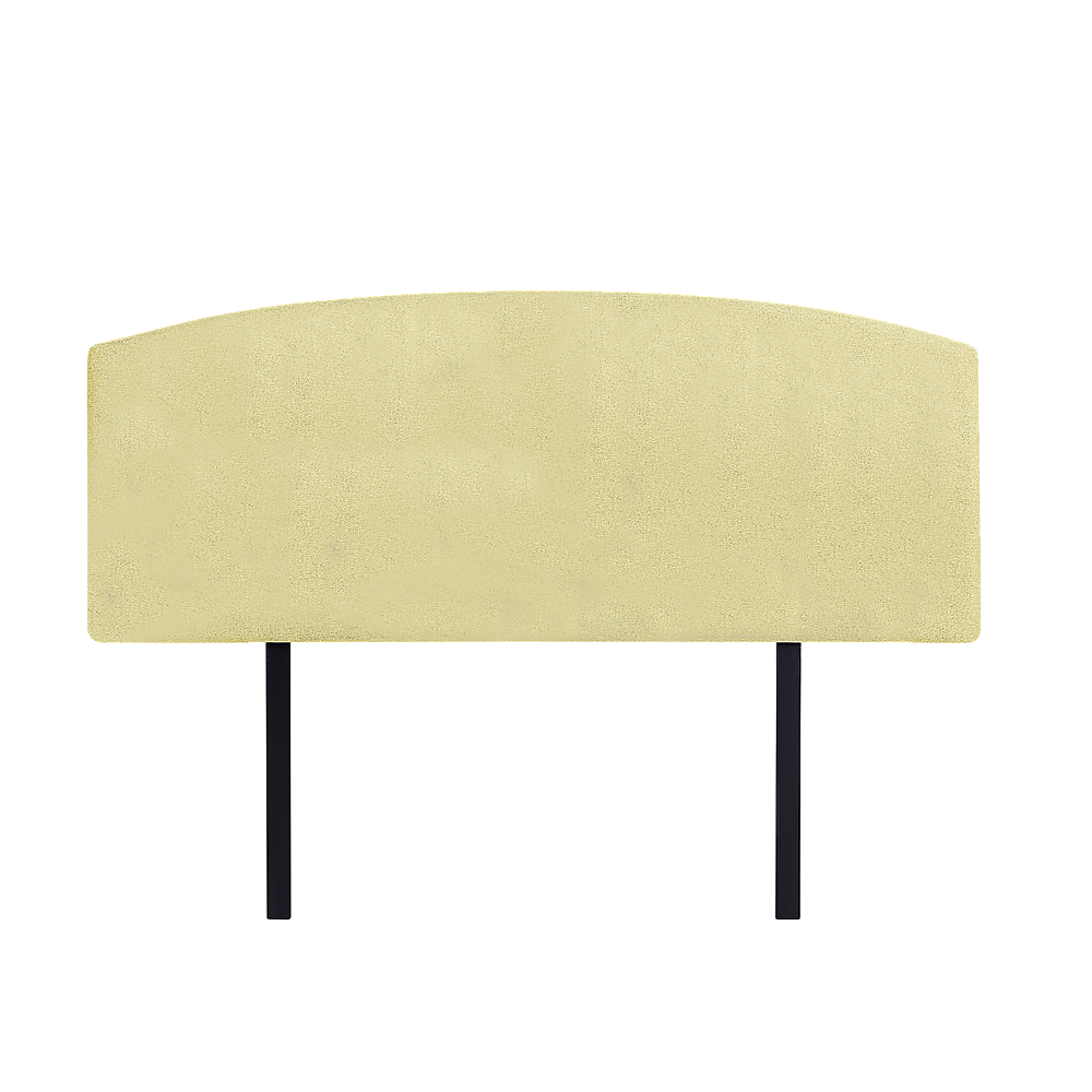 Linen Fabric Queen Bed Curved Headboard Bedhead - Sulfur Yellow