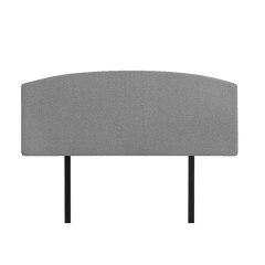 Linen Fabric Queen Bed Curved Headboard Bedhead - Night Ash