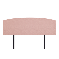 Linen Fabric King Bed Curved Headboard Bedhead - Pale Pink