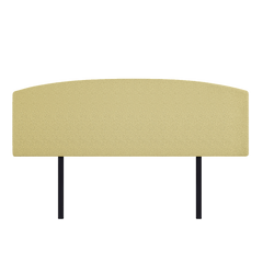 Linen Fabric King Bed Curved Headboard Bedhead - Sulfur Yellow