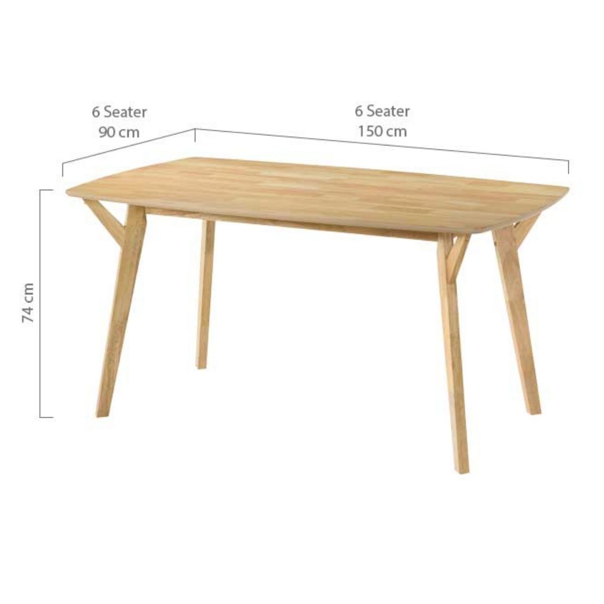 1.5m 6 seaters OVAL dining table : colour -Natural