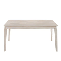 Dining Table 6 Seater Solid Rubberwood in White Washed