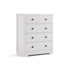 Margaux White Coastal Style Chest of Drawers Tallboy