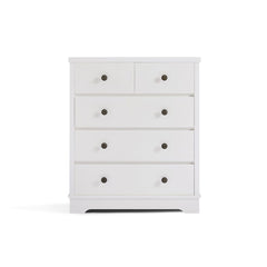 Margaux White Coastal Style Chest of Drawers Tallboy