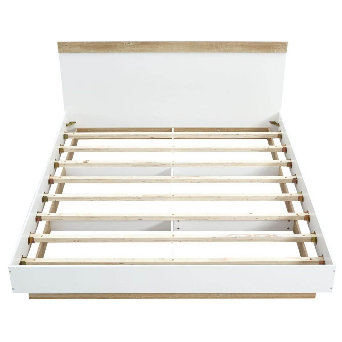 Aiden Industrial Contemporary White Oak Bed Frame - Double