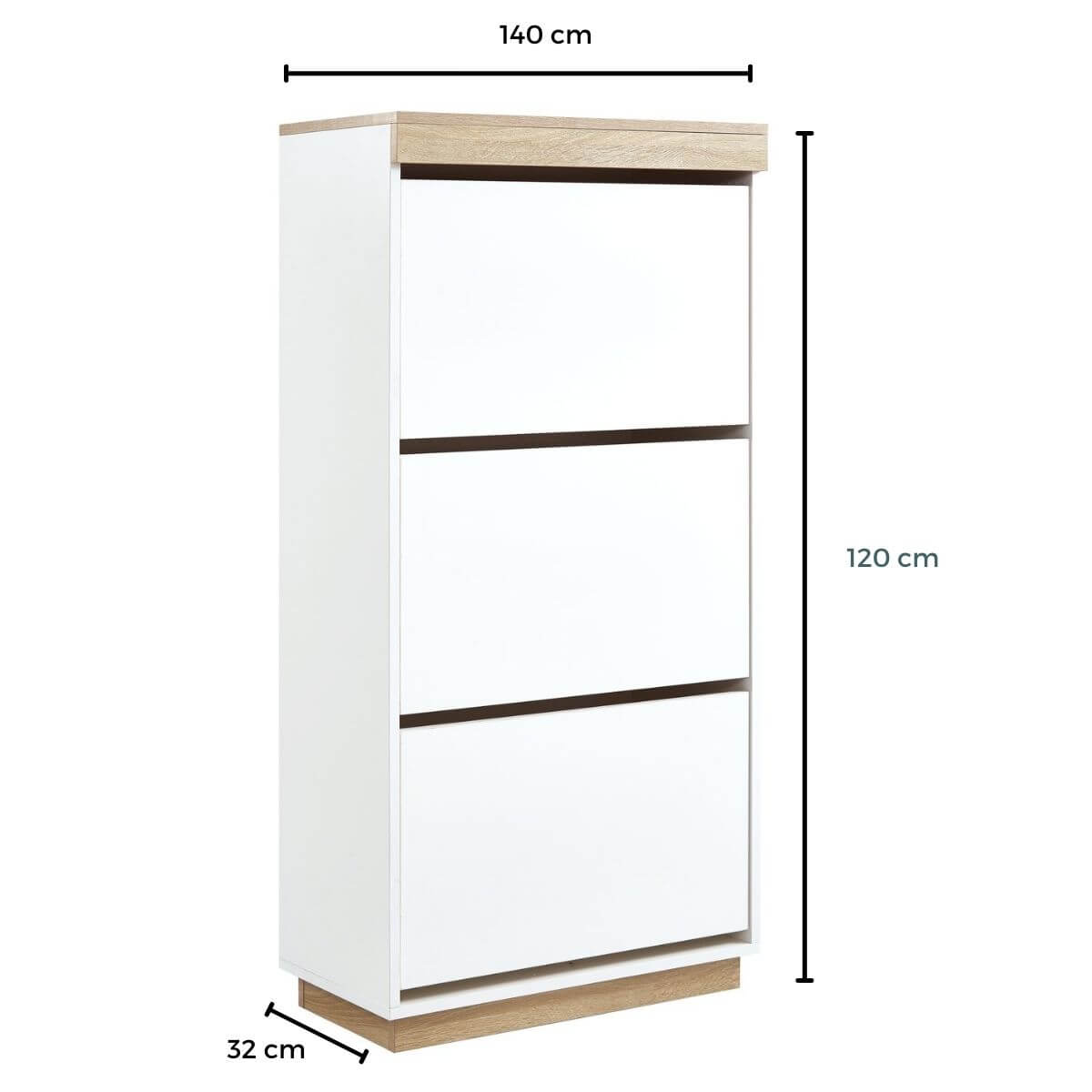 Aiden Coastal White Oak Small Shoe Cabinet