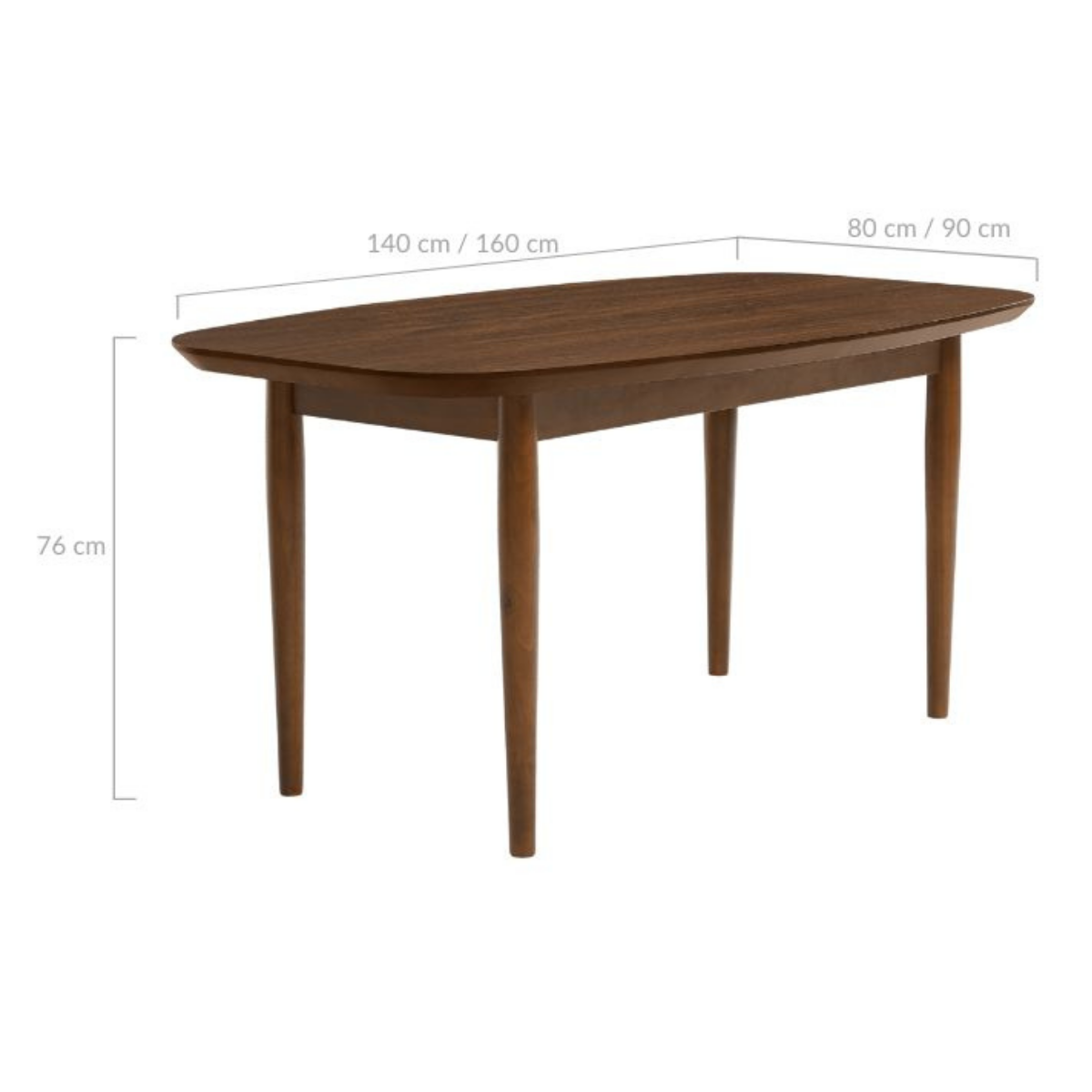 Pierre Walnut 160cm Dining Table