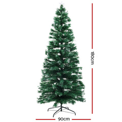 Jingle Jollys Christmas Tree 1.8M 6FT LED Xmas Multi Colour Lights Optic Fibre