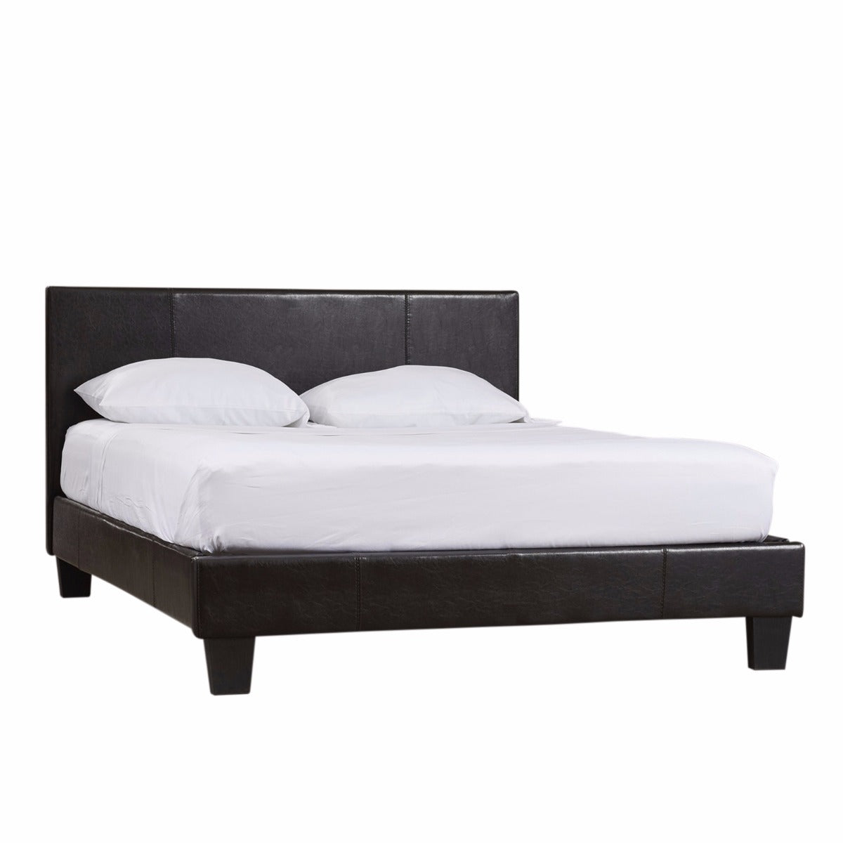 Mondeo PU Leather Double Black Bed