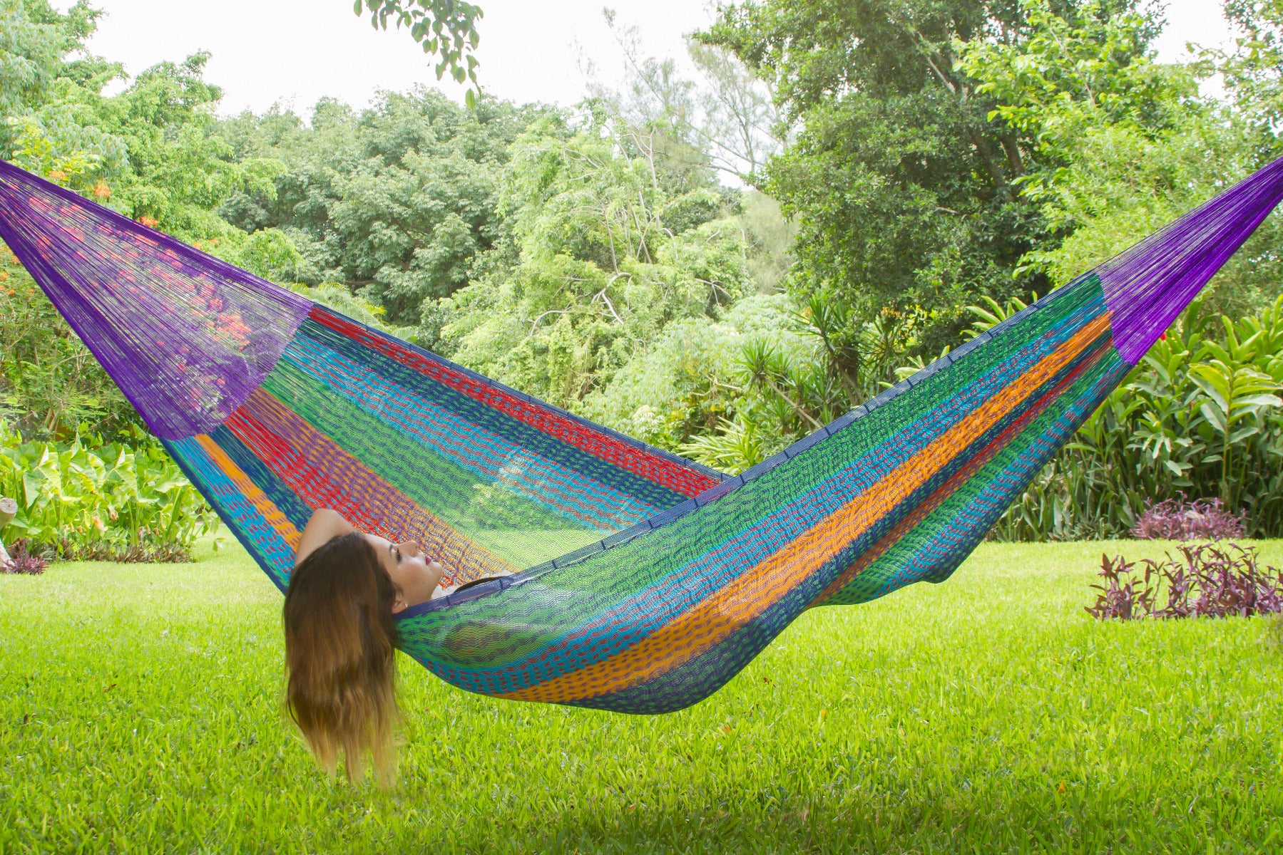 Mayan Legacy Jumbo Size Cotton Mexican Hammock in Colorina Colour
