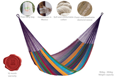 Mayan Legacy Jumbo Size Cotton Mexican Hammock in Colorina Colour