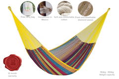 Mayan Legacy King Size Cotton Mexican Hammock in Confeti Colour