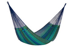 Mayan Legacy Jumbo Size Outdoor Cotton Mexican Hammock in Caribe Colour