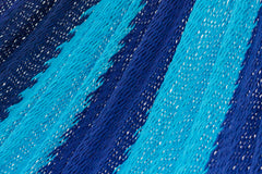Mayan Legacy King Size Outdoor Cotton Mexican Hammock in Caribbean Blue Colour