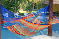 Mayan Legacy Queen Size Outdoor Cotton Mexican Hammock in Mexicana Colour