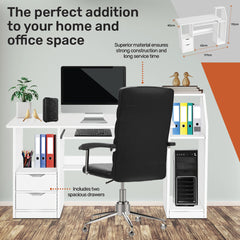 Home Master Computer/Work Desk Storage &amp; Shelving Spacious Modern 117 x 92cm