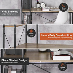 Home Master Office Desk &amp; Storage Shelves Unique Stylish Modern Design 1.2m