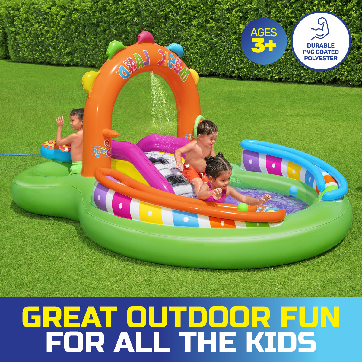 Bestway 3m x 1.9m Inflatable Sing & Splash Water Fun Park Pool & Slide 349L